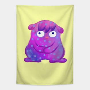 Cute Polka Dot Purple Monster Tapestry