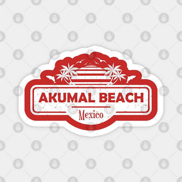 Akumal Beach Mexico, Tropical Palm Trees Sunset – Summer Magnet by Jahmar Anderson