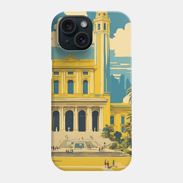 Art Museum Sao Paulo Brazil Vintage Tourism Travel Poster Art Phone Case by TravelersGems