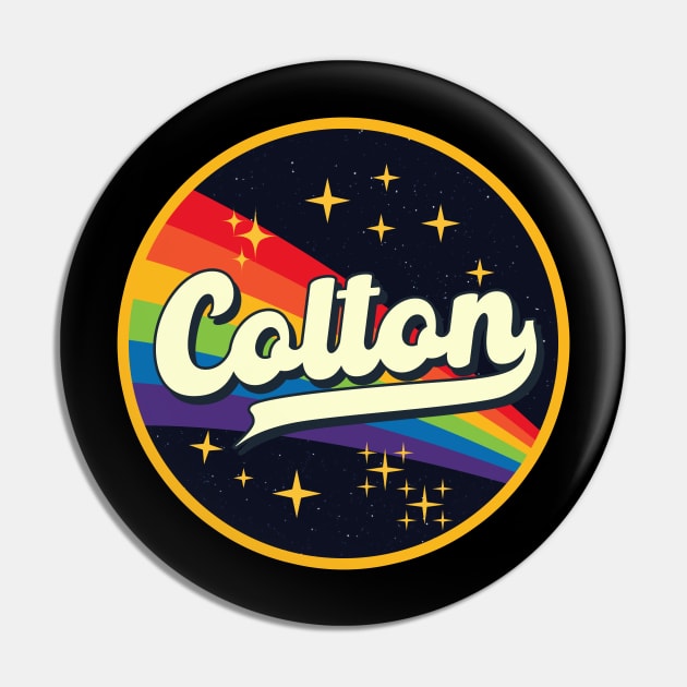 Colton // Rainbow In Space Vintage Style Pin by LMW Art