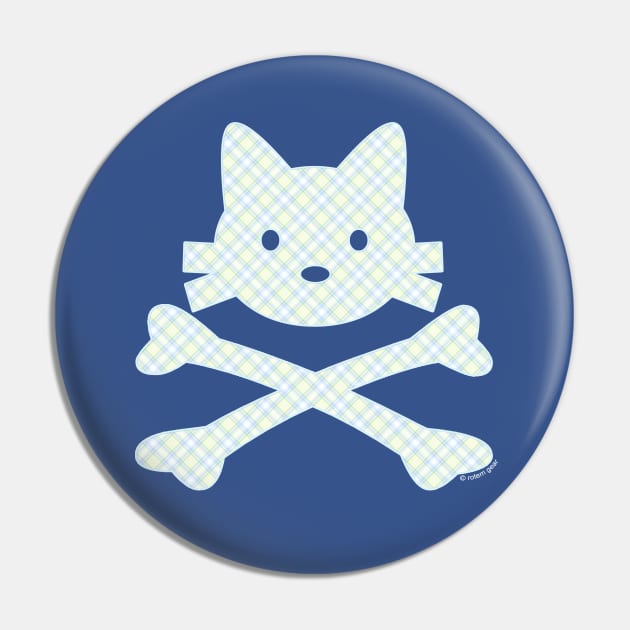 Kitty X-Bones Plaid Pin by jrotem