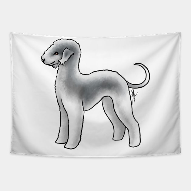 Dog - Bedlington Terrier - Clipped Blue and White Tapestry by Jen's Dogs Custom Gifts and Designs