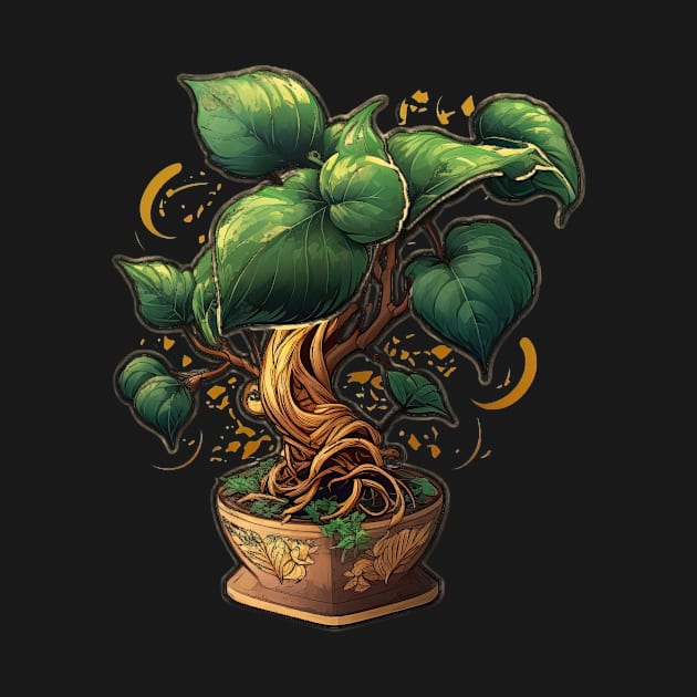 Golden Pothos Bonsai by Ronin Creations