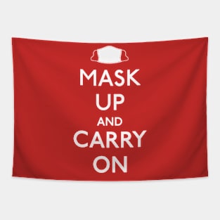 Mask Up and Carry On Tapestry