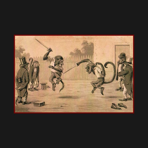 Vintage Monkey Sword-Fight - Maurice Boulanger by pocketlama