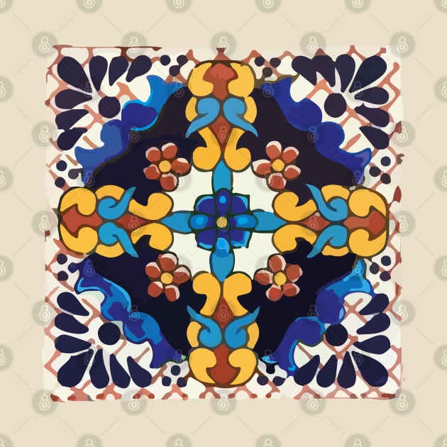 Navy Talavera Tile by T-Mex