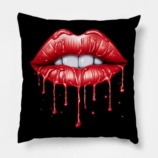 Red Lips Funny Kiss Pillow