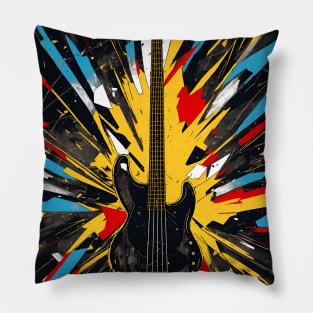 Cosmic Bass Riff: Shattering Musical Dimensions for bass player Pillow