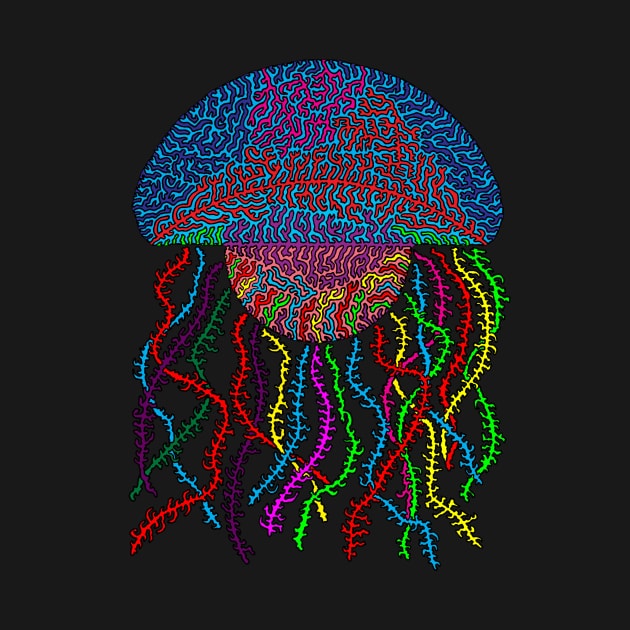 Rainbow Jellyfish - transparent background by NightserFineArts