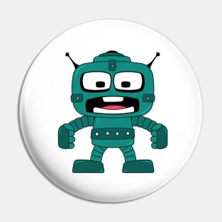 Cartoon angry robot Pin