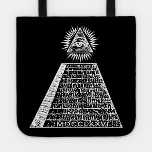 All-Seeing Illuminati Eye Symbol - White Tote