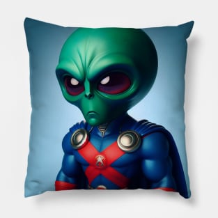 Martian Alien Caricature #11 Pillow