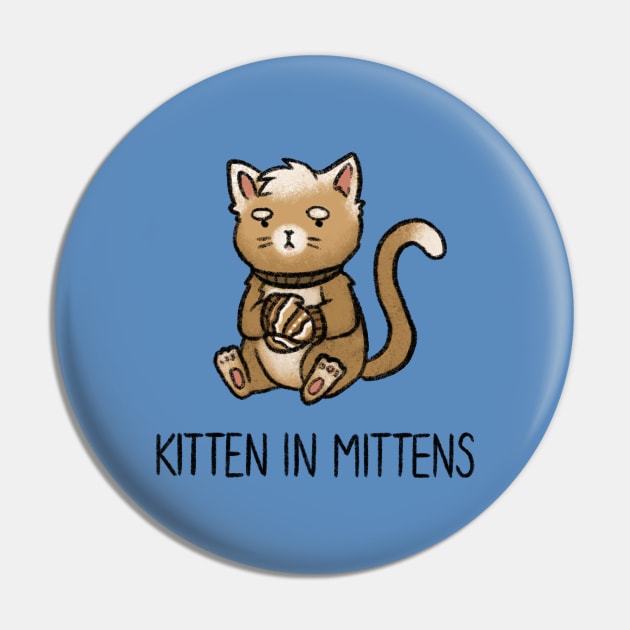 Kitten in Mittens Pin by drawforpun