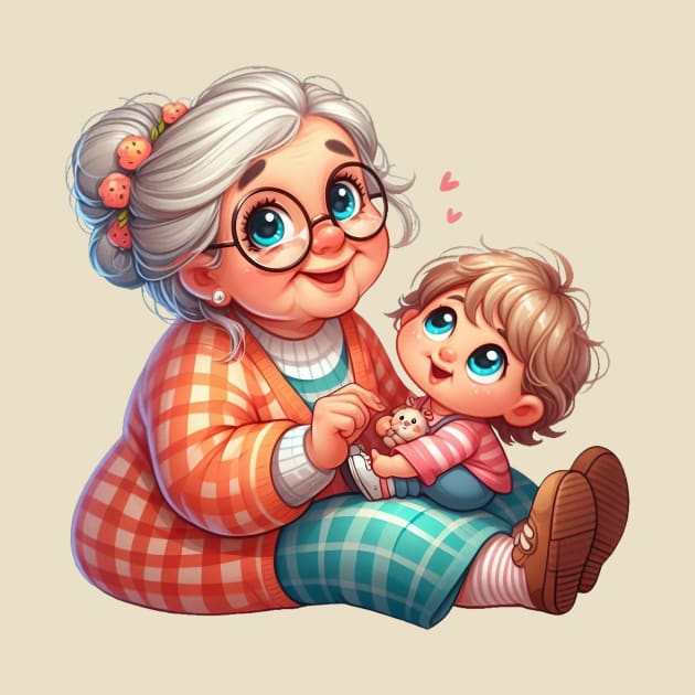 Granny with grandchild by Dmytro