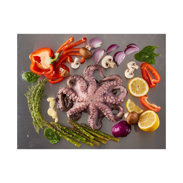 Fresh octopus and vegetables by naturalis