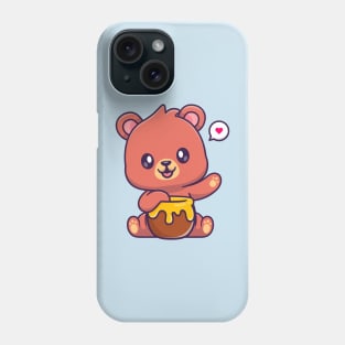 Cute Bear Eating Honey Cartoon Phone Case