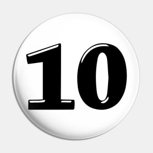 Number 10 in 3d font text style Pin