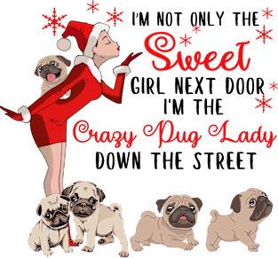 I'm The Sweet Girl Next Door And The Crazy Pug Lady Magnet