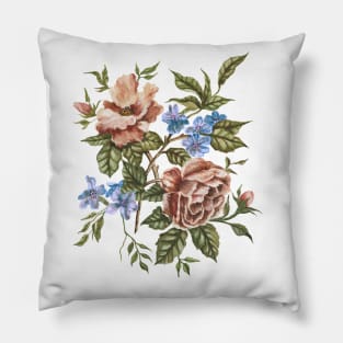 Rustic Wildflowers Bouquet Pillow