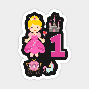 First Birthday Princess Castle Unicorn Carriage Magnet