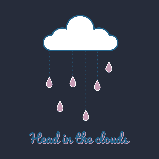 Head in the clouds baby blue cute cloud rain hearts by From Mars