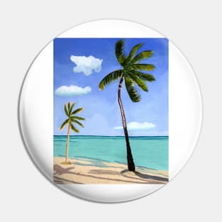 Tropical Island with Palm Trees Pin