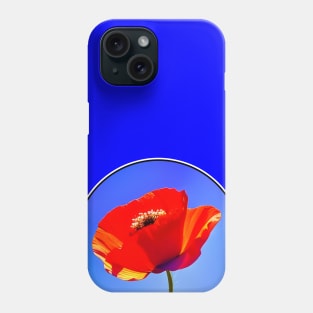 Circular Framed Digital Red Poppy Flower (MD23Mrl0017) Phone Case