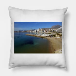 Benidorm Mal Pas Beach Costa Blanca Spain Pillow