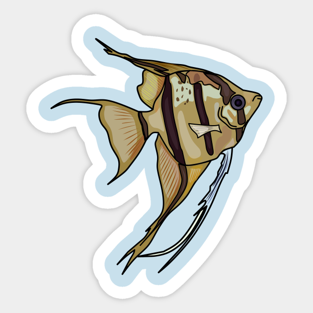 Angelfish cartoon illustration - Angelfish Cartoon Illustration - Sticker | TeePublic Angelfish cartoon illustration - Angelfish Cartoon Illustration - Sticker | TeePublic