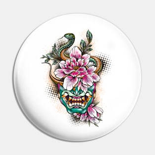 Hannya Snake Mask Pin