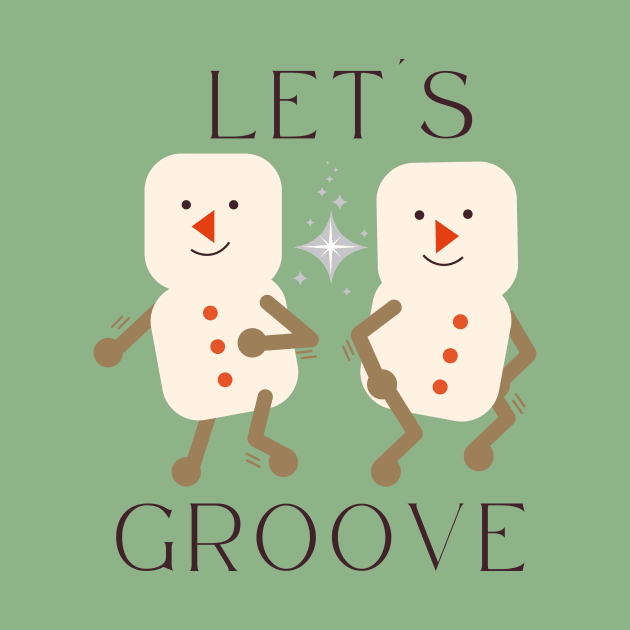 Groovy Christmas Marshmallow Snowman (Green Version) by aaalou