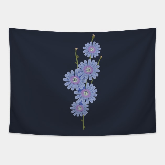 Chicory a bouquet of blue flowers Tapestry by Catdog