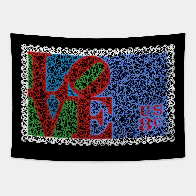 Low Poly Love Stamp (Robert Indiana) Tapestry by TRIME