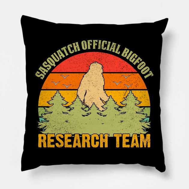 Sasquatch official bigfoot research team | Bigfoot | Big animal | Forest bigfoot Pillow by ahadnur9926