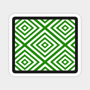 Abstract geometric pattern - green and white. Magnet