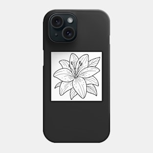 Black And White Lily Design Phone Case