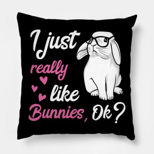 I Just Really Like Bunnies Cute Rabbit Geek Nerd Pillow