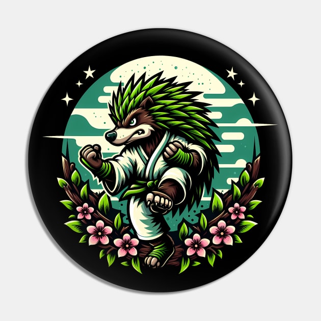 Karate Hedgehog Pin by Genbu