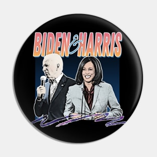 Joe Biden And Kamala Harris / Retro Style Fan Design Pin