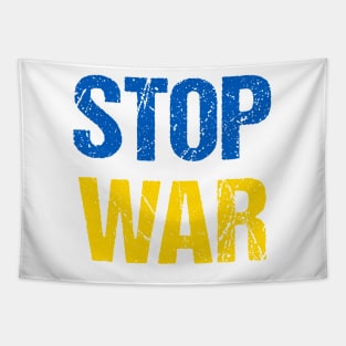 Stop War (Ukrainian flag colors) Tapestry