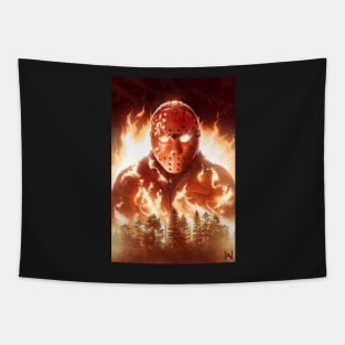 Jason In Flames Tapestry