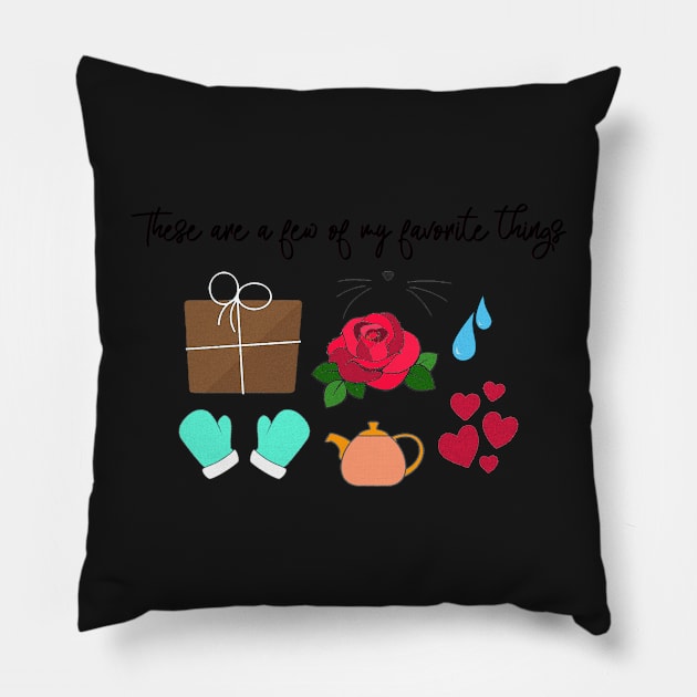 Sound of Music Favorite Things Stickers Pillow by baranskini