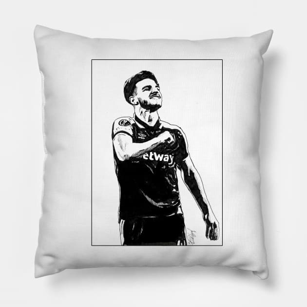 Declan Rice (West Ham United) Pillow by Jack Browning