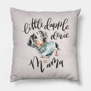 Little Dapple Doxie Mama Black Dapple Pillow