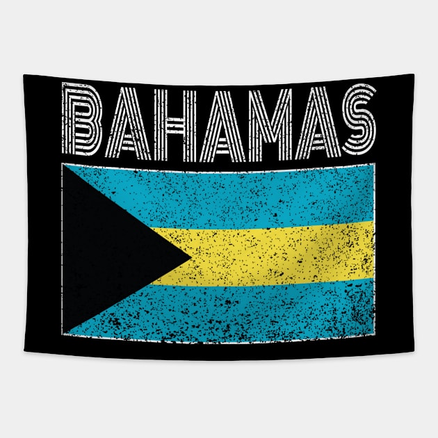 Bahamian National Flag Vintage Bahama Distressed Gift Tapestry by Grabitees