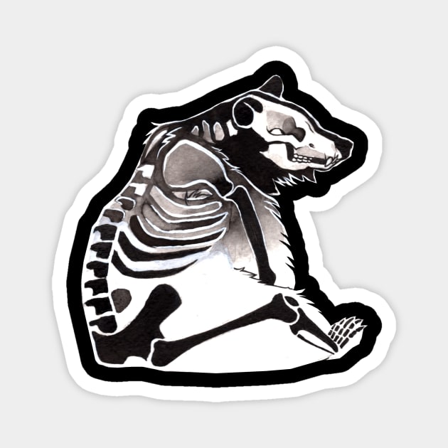 Skeleton bear Magnet by Thanda