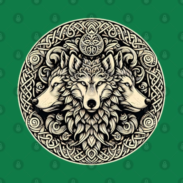 Celtic Wolf Mandala by Desert Owl Designs