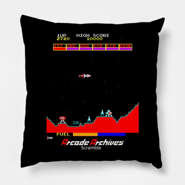 Mod.4 Arcade Scramble Space Invader Video Game Pillow by parashop