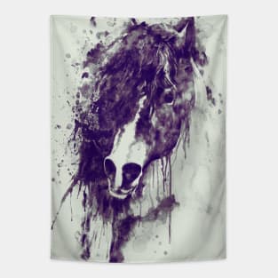 Abstract Horse Head Purple Tones Tapestry