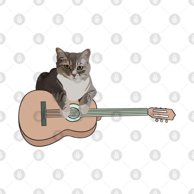 Cat Play Guitar by smoochugs